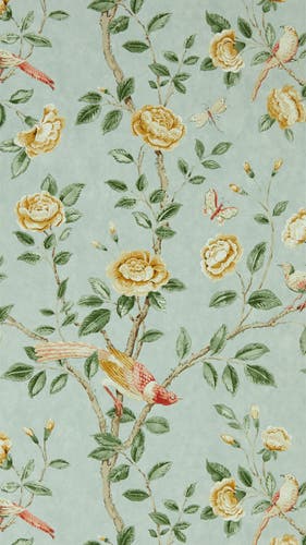 Sanderson - Andhara Sea Glass /Lemon Caspian Wallpapers