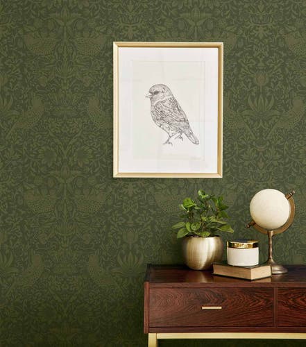 Carma - Peel & Stick Tonal Bird Garden Moss Green NW54404