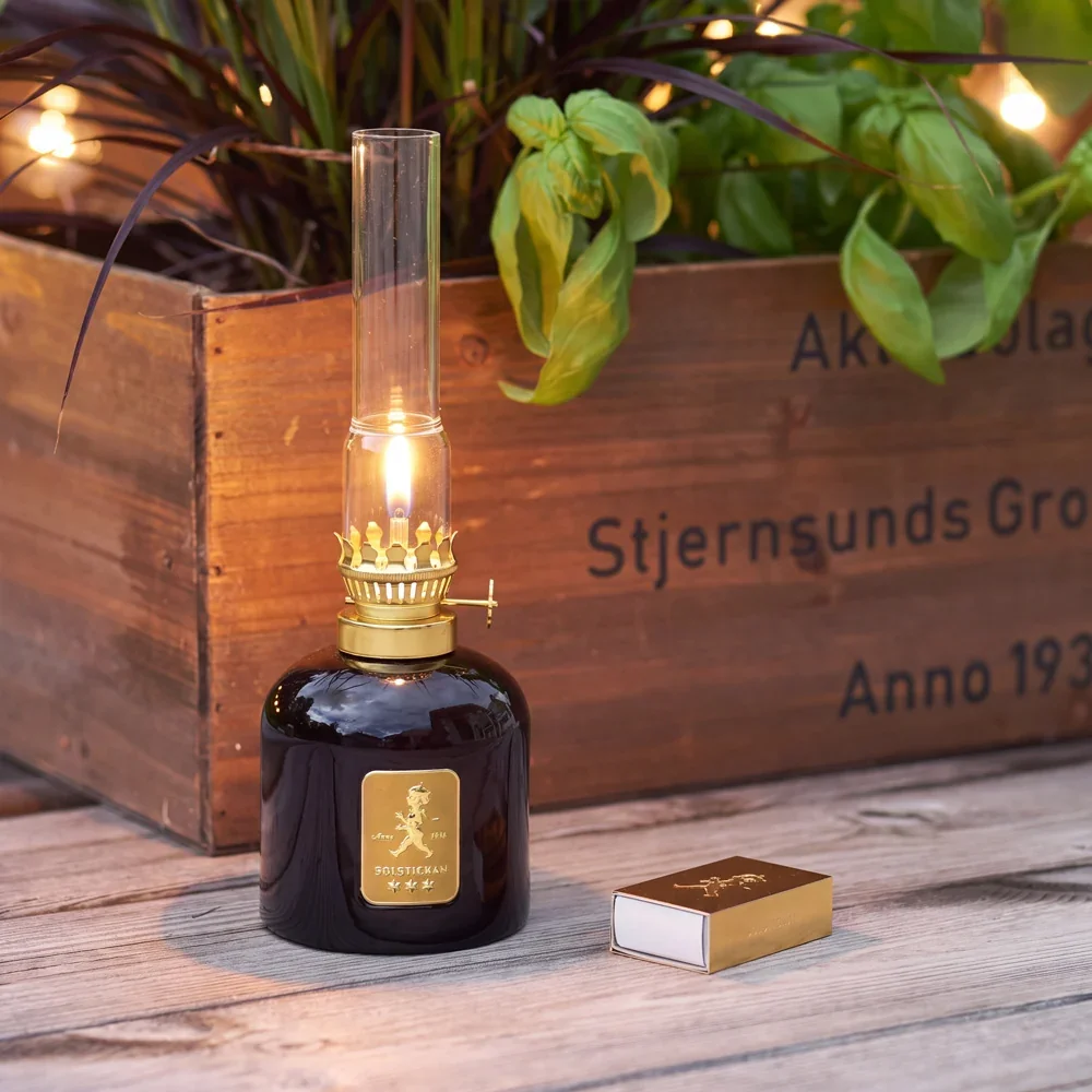 Oljelampa Glas Brun