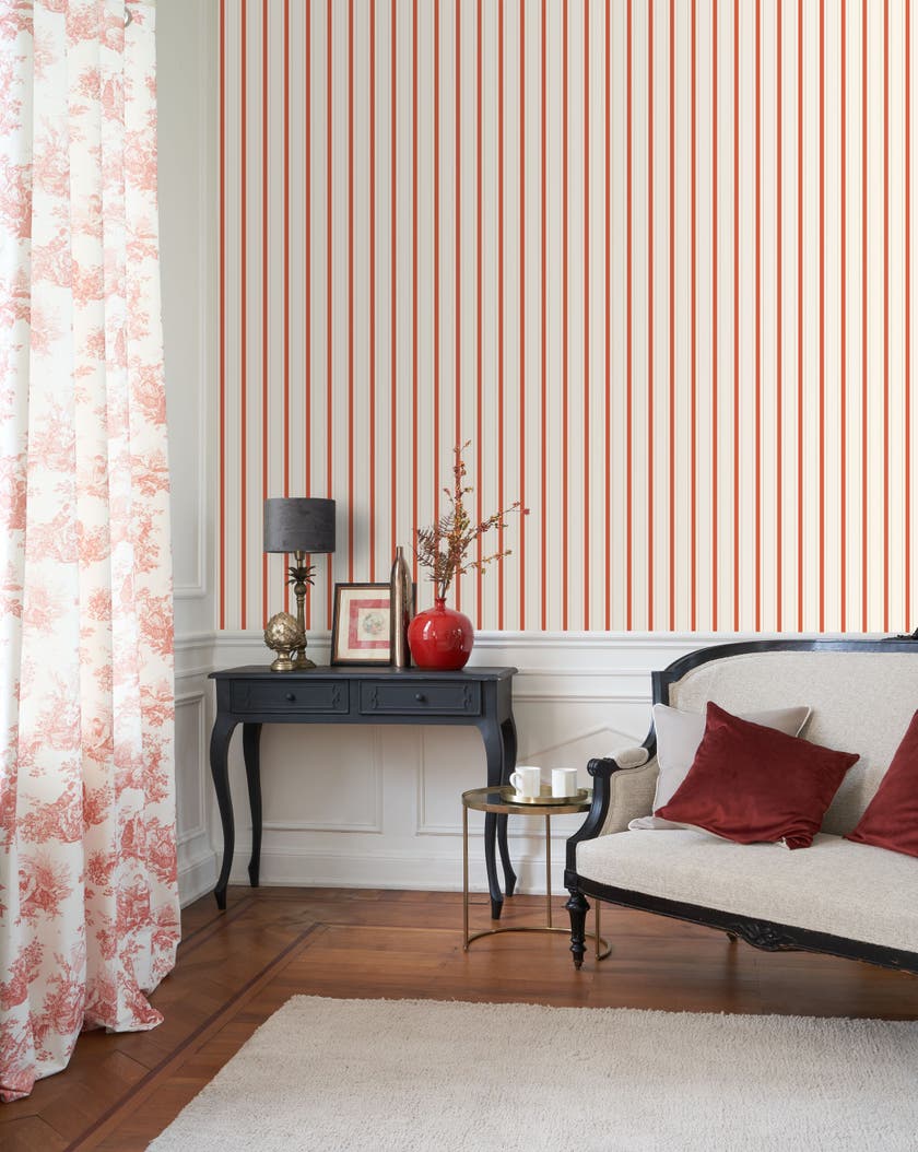 Casadeco Rayure Rouge Carmin