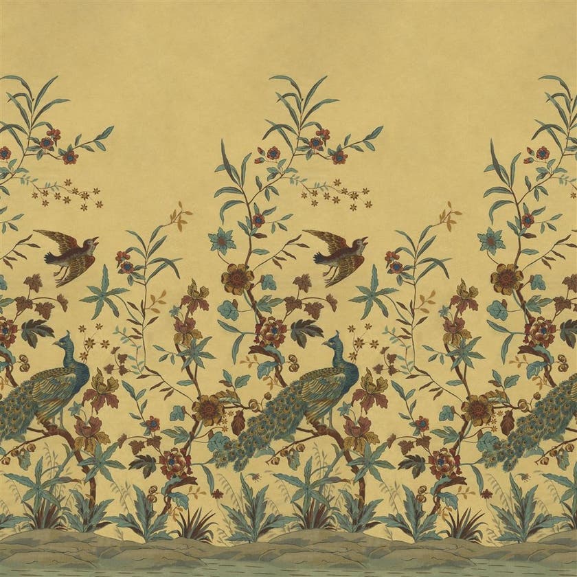 Peacock Toile Scene 1 Picture Book Wallpapers I