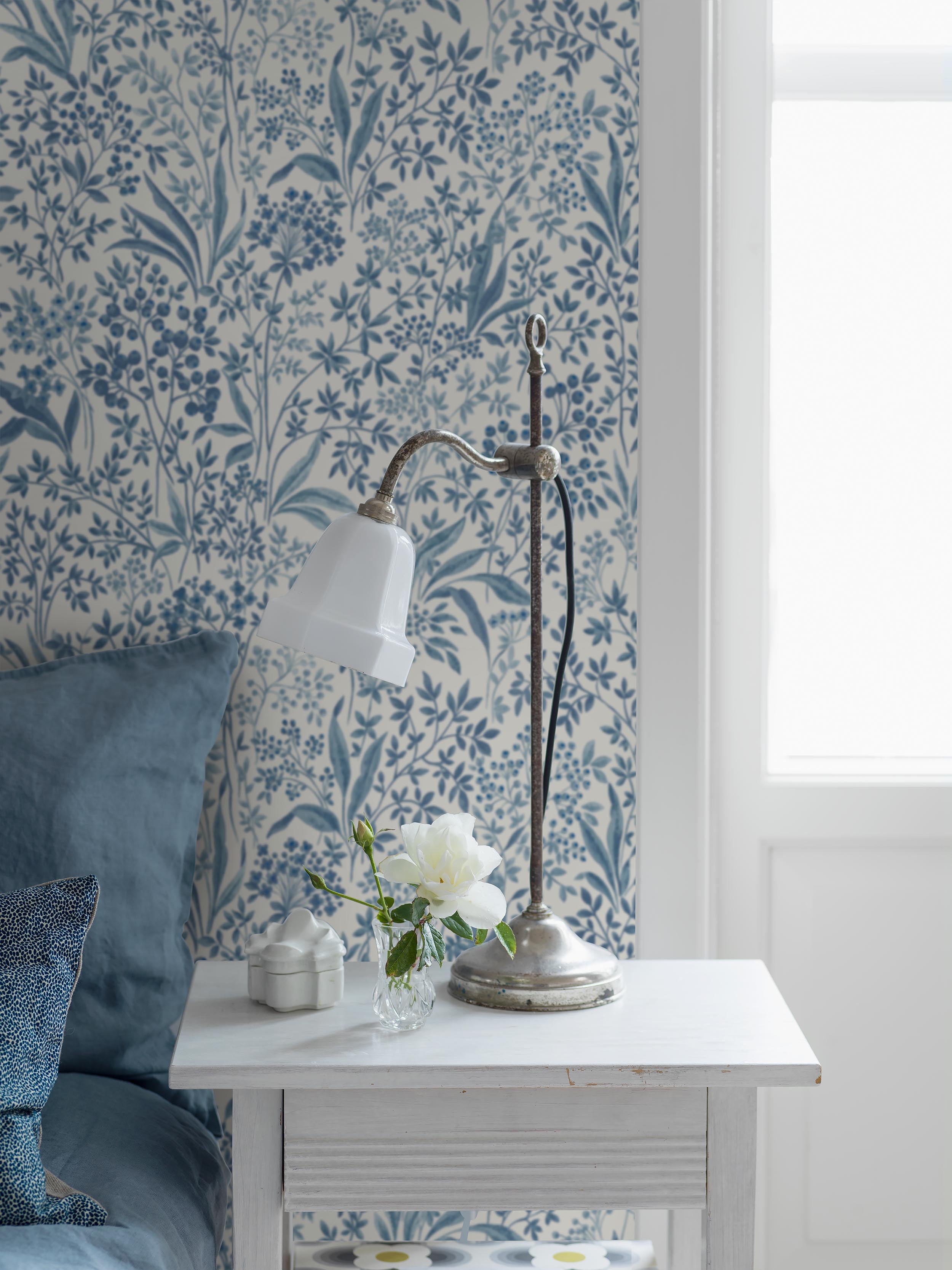 Boråstapeter - Nocturne - Blue & White