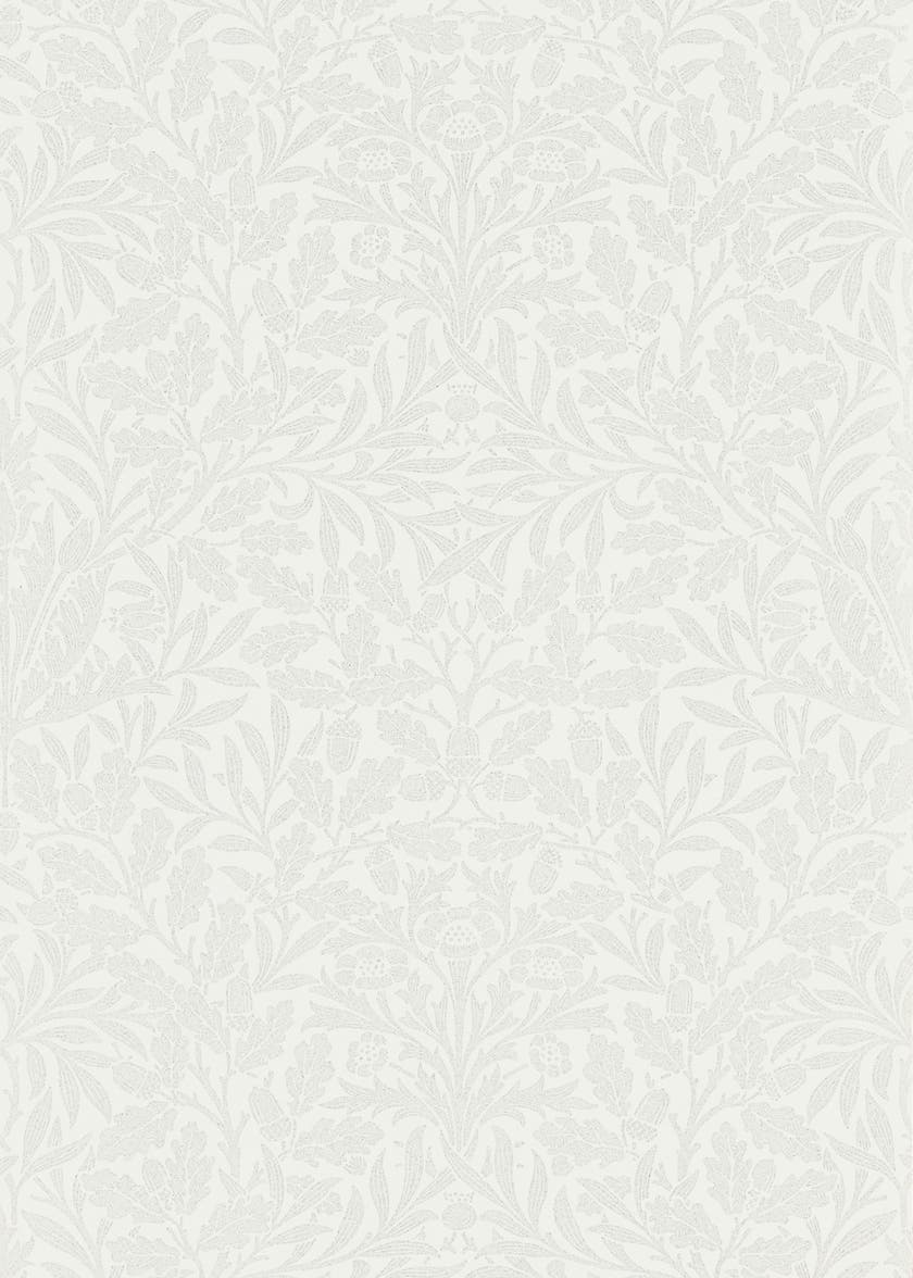 Pure Acorn Chalk/Silver Morris Pure Wallpapers