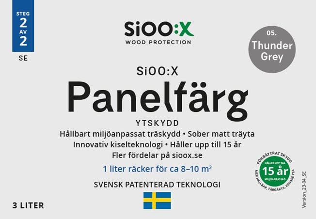 SiOO:X Panelfärg Ytskydd 3L Thunder Grey