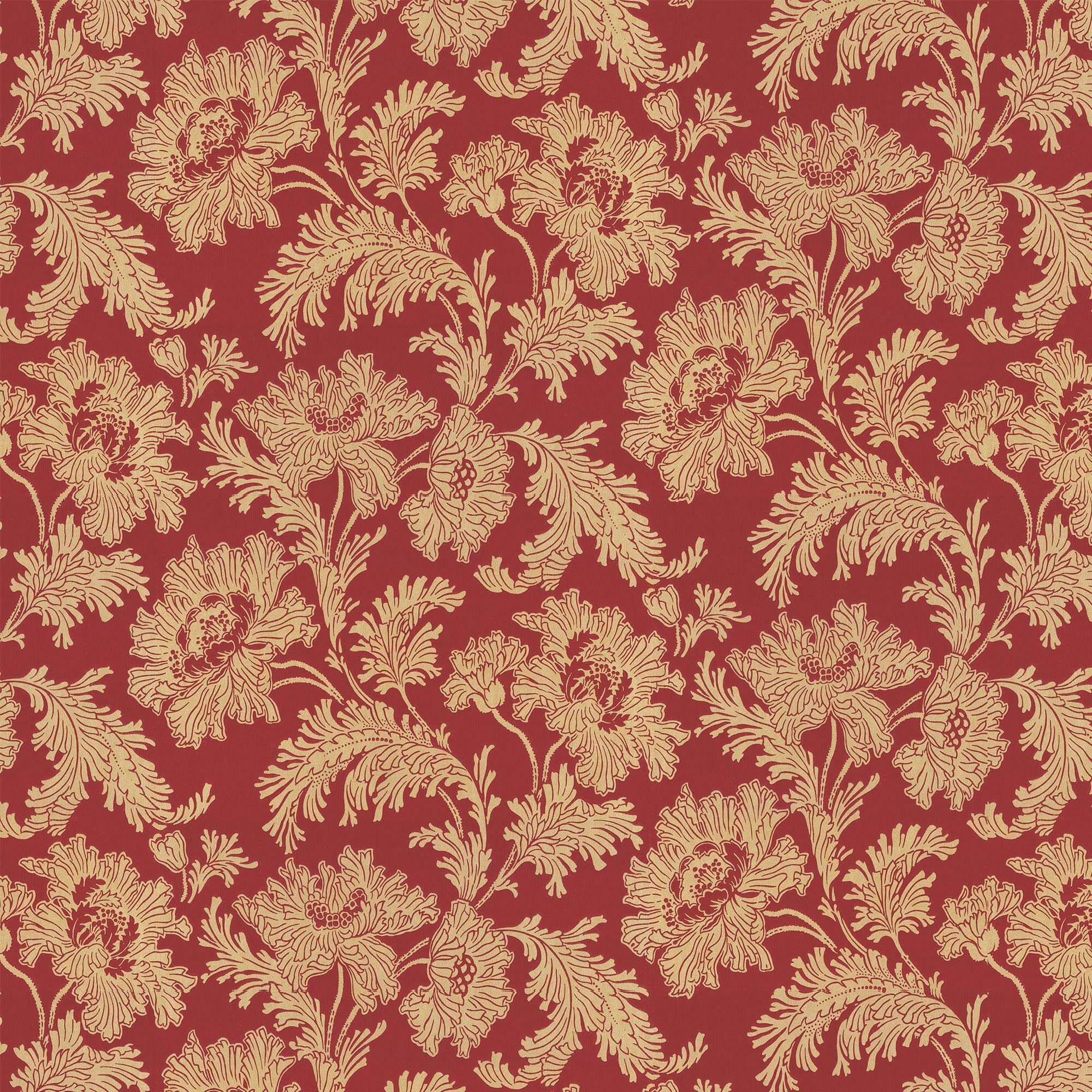 Lim & Handtryck - Hällestrand - Röd/Guld x132-33