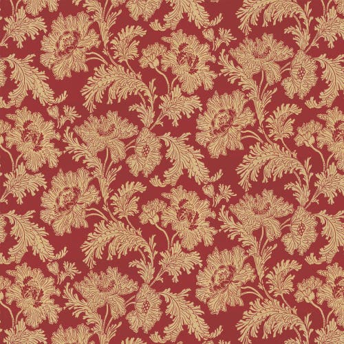 Lim & Handtryck - Hällestrand - Röd/Guld x132-33