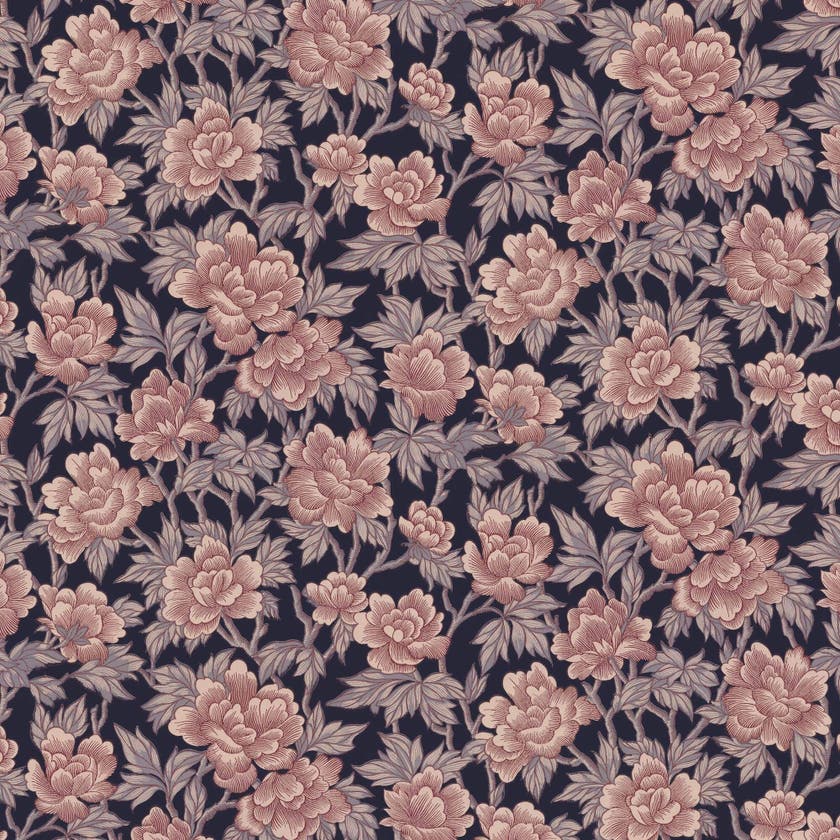 Lim & Handtryck - Pionen - Beige/Mörkblå x107-42