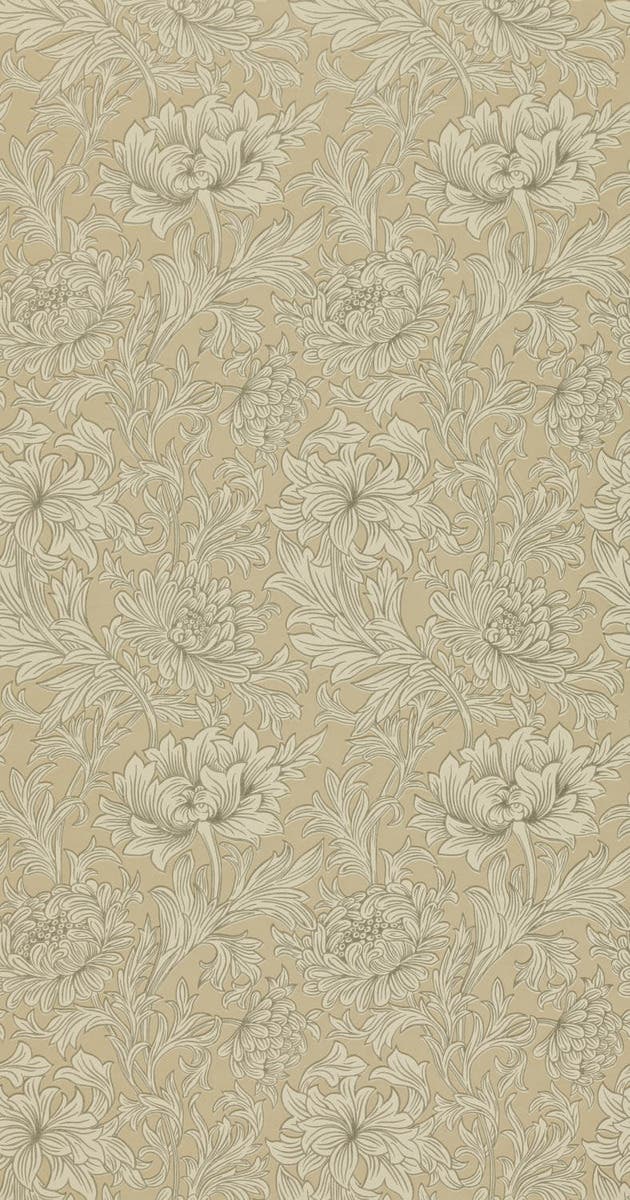 Chrysanthemum Ivory/Gold Morris and Friends Wallpa