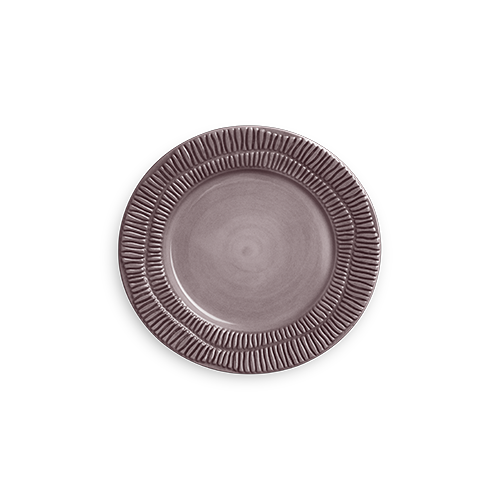 Stripes Tallrik 21 cm Plommon