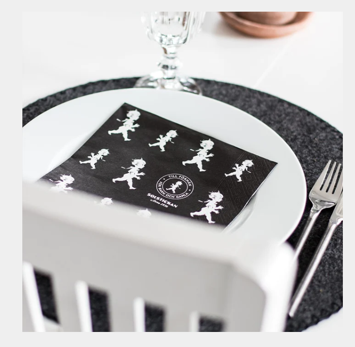 Servetter 20-pack Svart/Vit