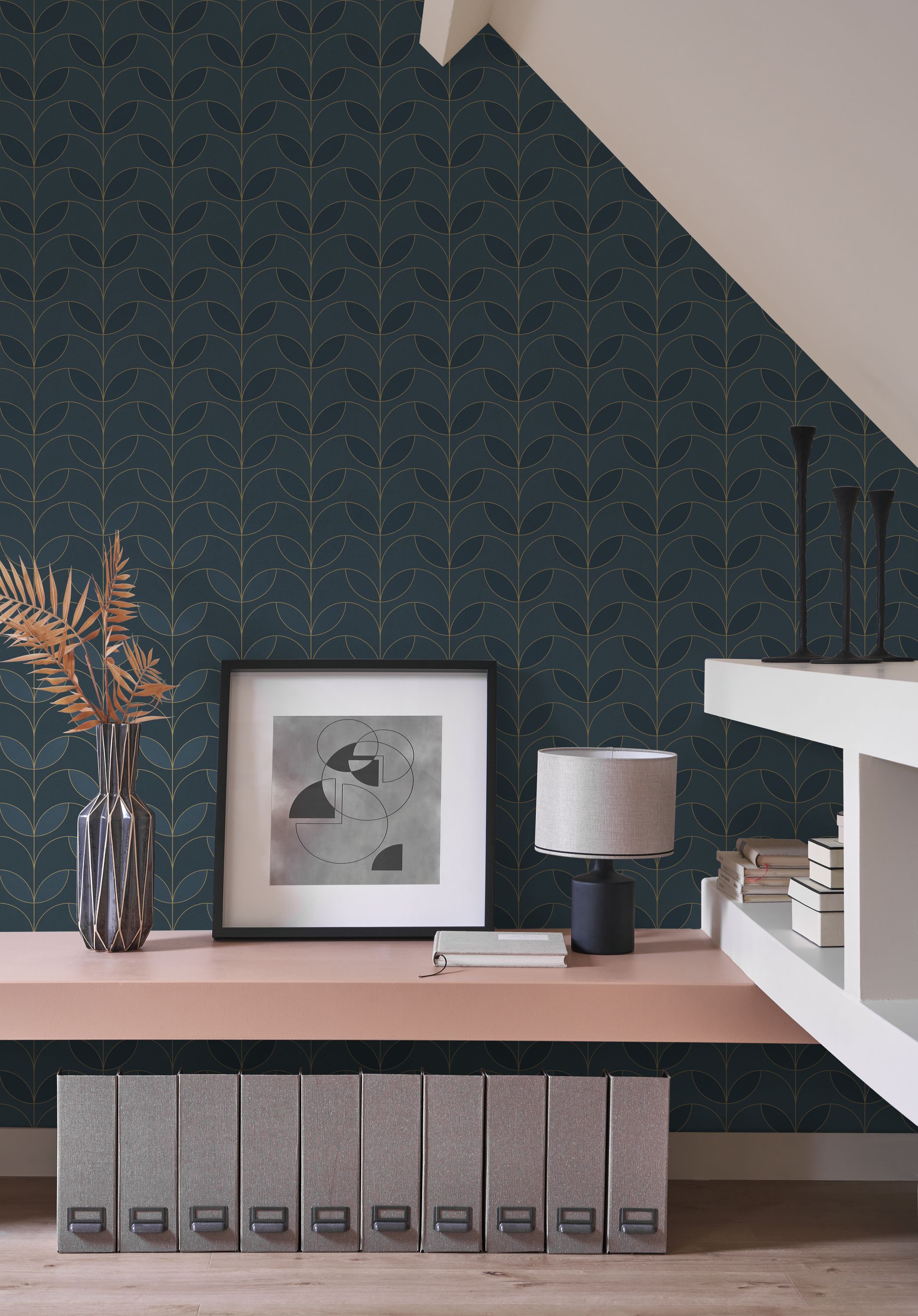 Casadeco - Mistinguett Bleu Petrole Annees Folles