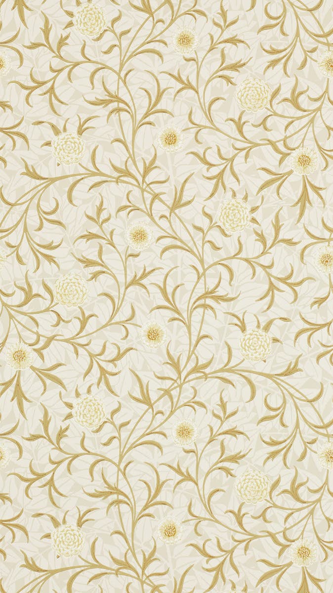 Scroll Vellum/Biscuit Morris and Friends Wallpa