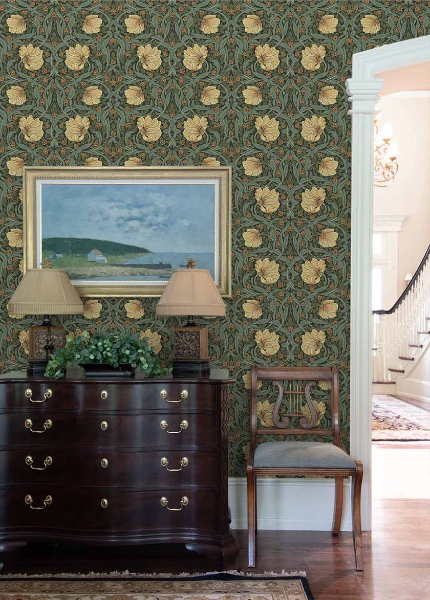 Carma - Peel & Stick Pimpernel Garden Meadow Green & Amber NW54204 (Outlet)