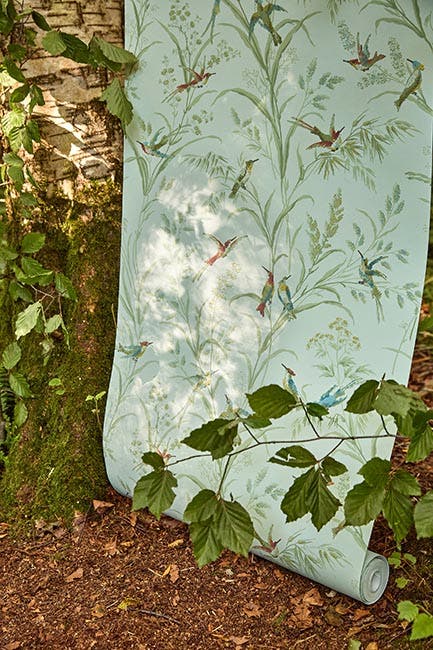 Sanderson - Fruit Aviary Duck Egg/Mul Country Woodland Wallcove