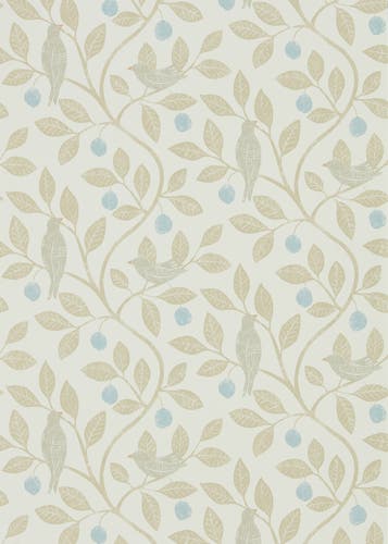 Sanderson - Damson Tree Denim/Barley Potting Room Wallpapers