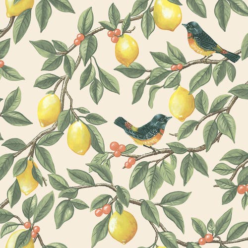 Intrade - Ponderosa Cream Orange Tales of the Manor Tapet