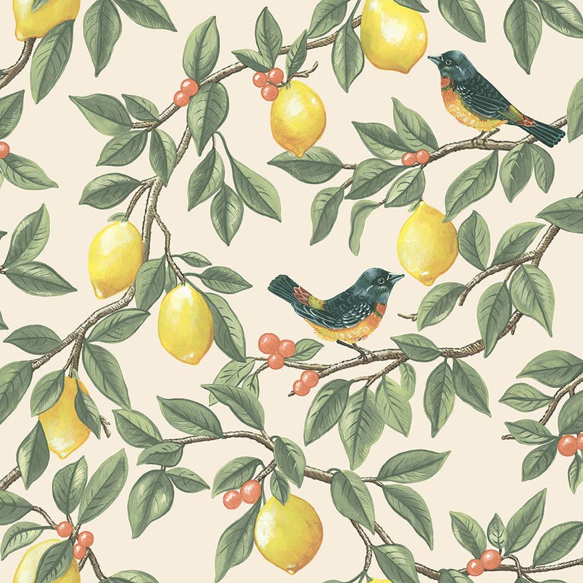 Intrade - Ponderosa Cream Orange Tales of the Manor Tapet