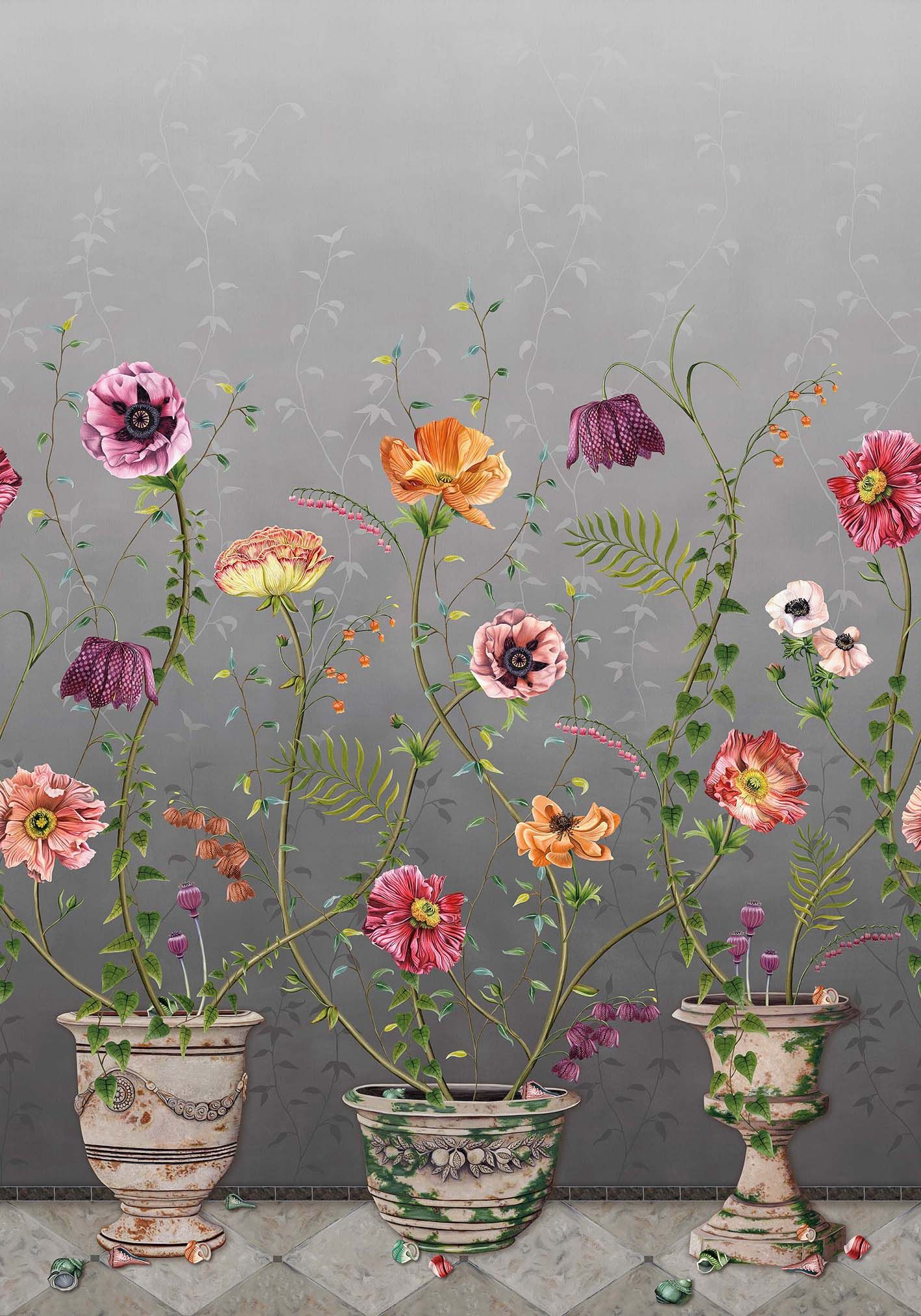 Osborne & Little - Lamorran Lamorran Charcoal.