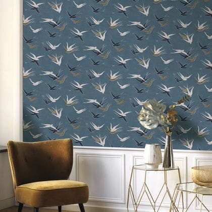 Casadeco - Swallow Bleu Orage Twenties