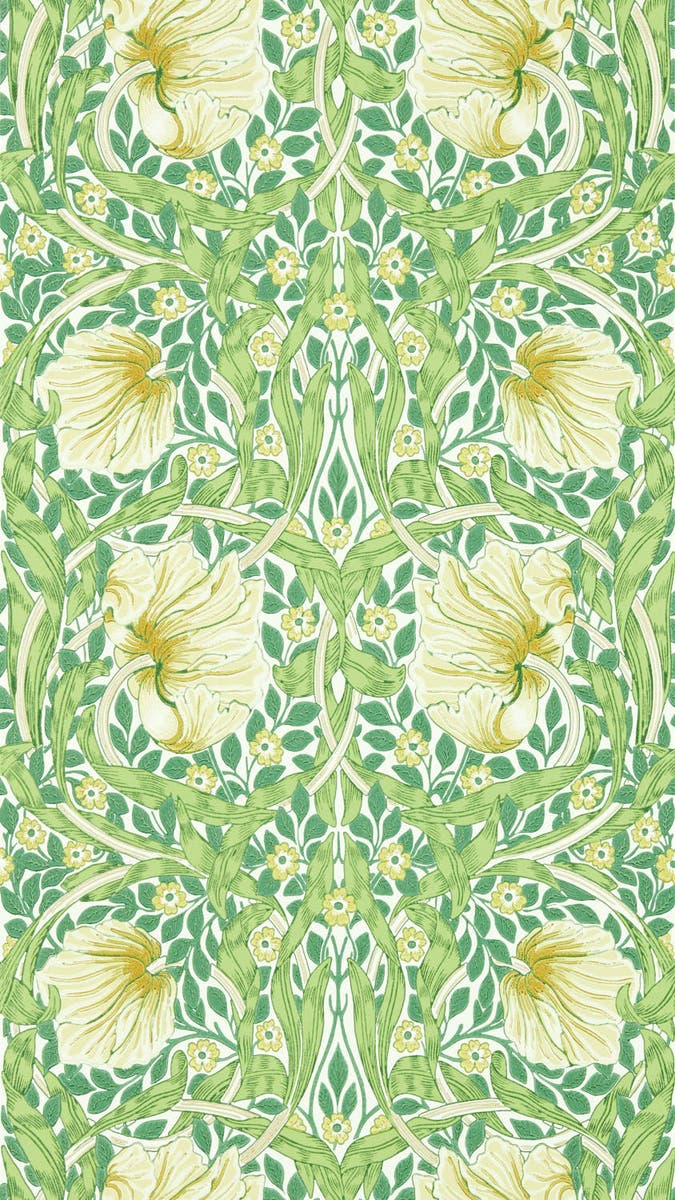 Morris & Co - Pimpernel Weld/Leaf Green Simply Morris Wallpapers