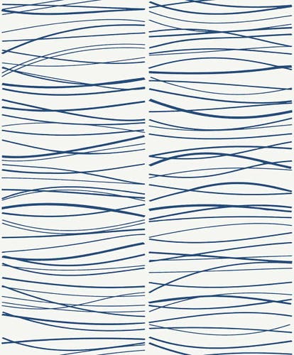 Carma - Peel & Stick Wave Lines Blue NW55602
