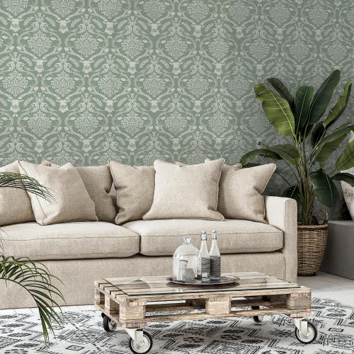 Stag Damask Sage Green