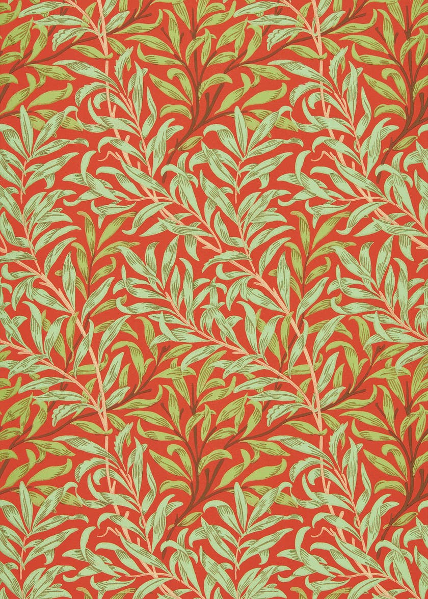 Morris & Co - Willow Boughs Tomato/Oliv Queen Square Wallpapers