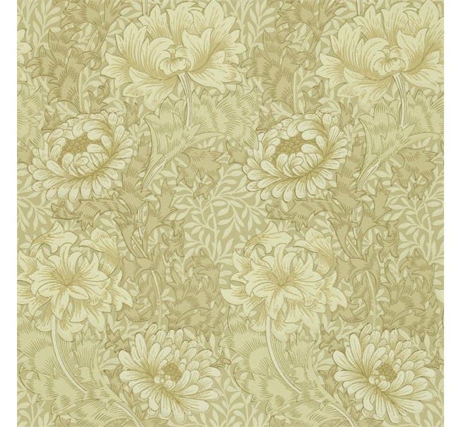 Chrysanthemum Ivory/Canva Morris and Friends Wallpa