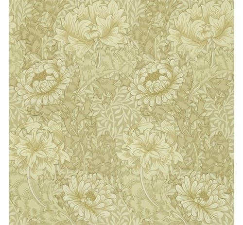 Morris & Co - Chrysanthemum Ivory/Canva Morris and Friends Wallpa