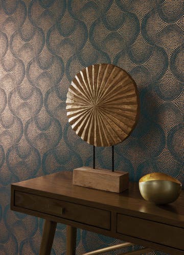 Osborne & Little - Uroko Kanoko Uroko Teal/Copper