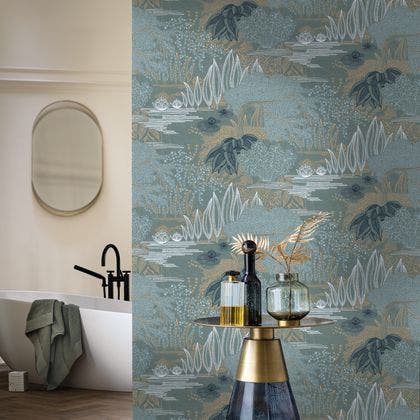 Casamance - Jasmin Vert De Gris/Doré Square Jasmin