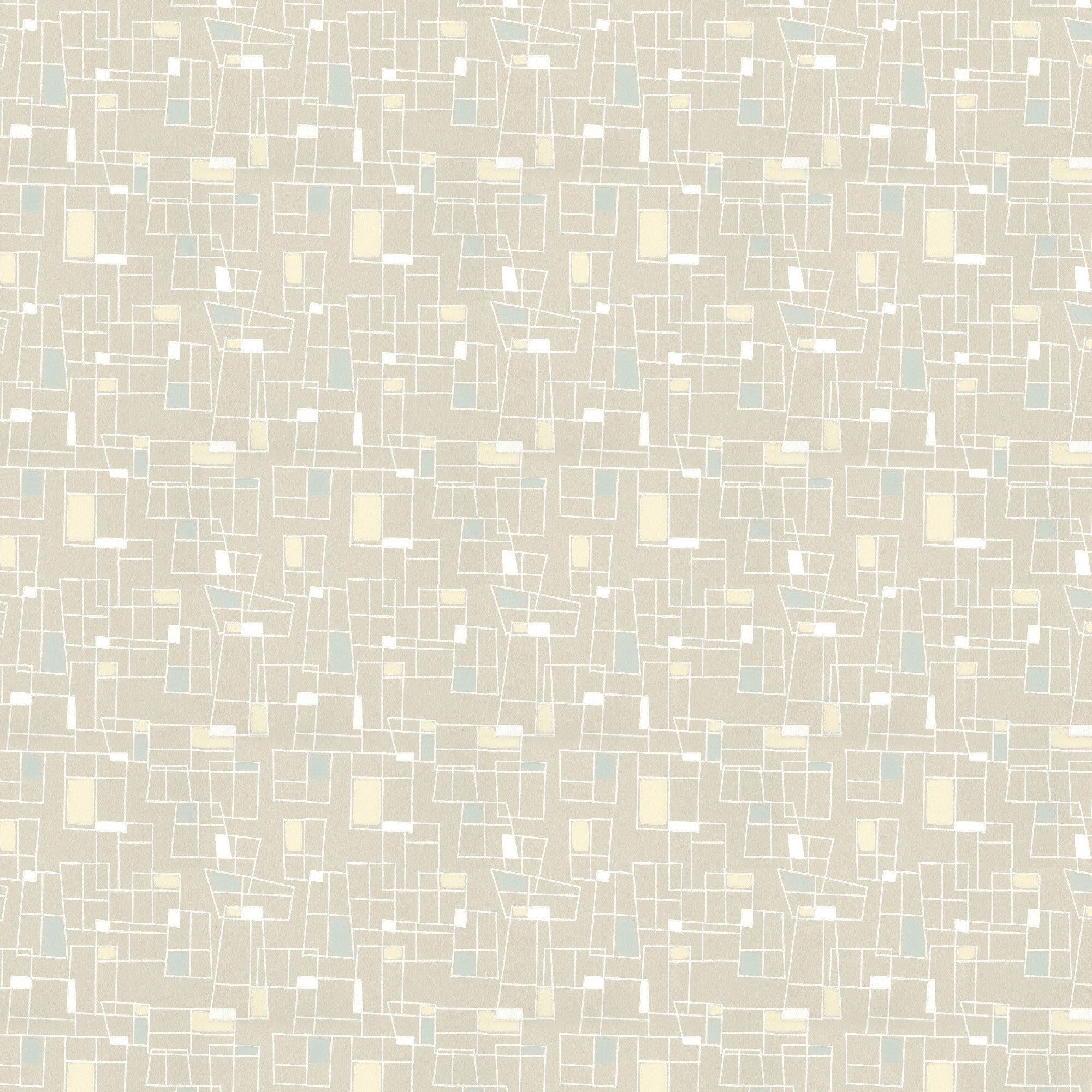 Lim & Handtryck - Rutor - Grå/ljusblå K44-41