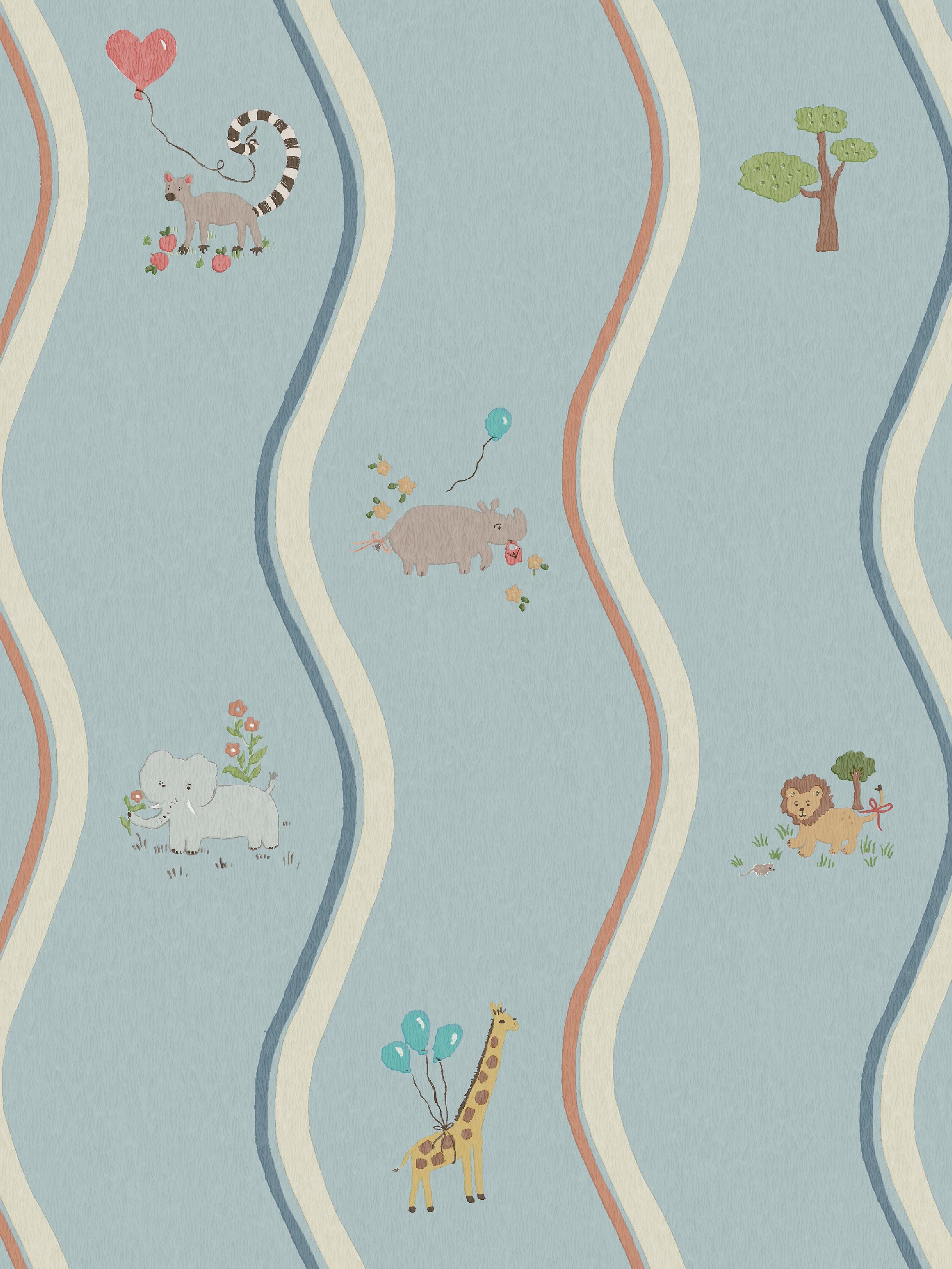 Boråstapeter - Boråstapeter - Wavy Stripe Animals