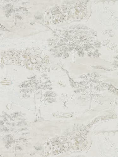 Sanderson - Sea Houses Chalk/Silver Embleton Bay Wallpapers