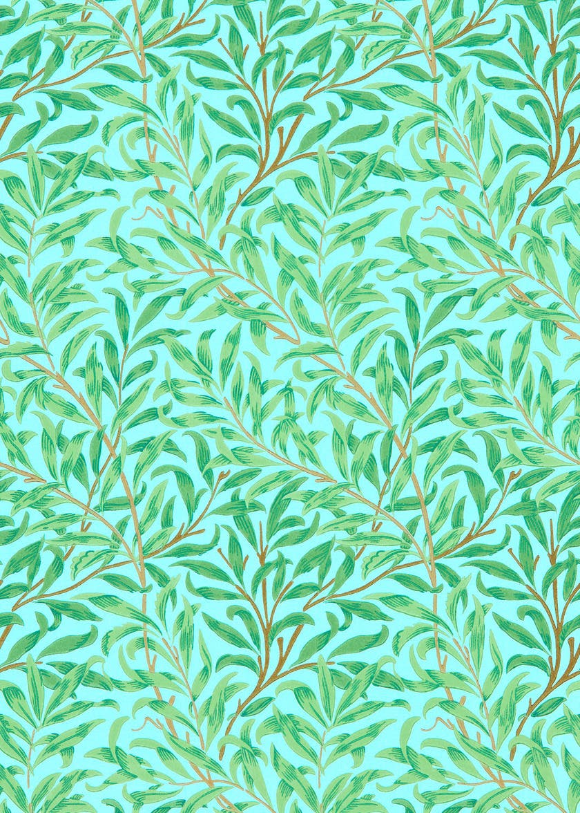 Willow Boughs Sky/Leaf Gr Queen Square Wallpapers