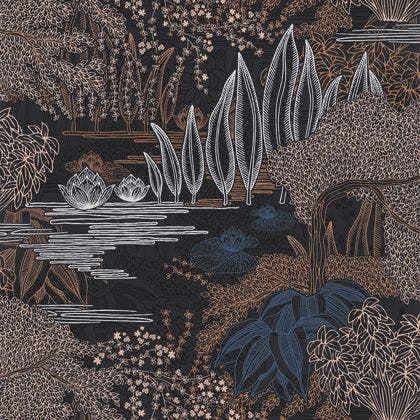 Casamance - Jasmin Encre/Cuivre Square Jasmin
