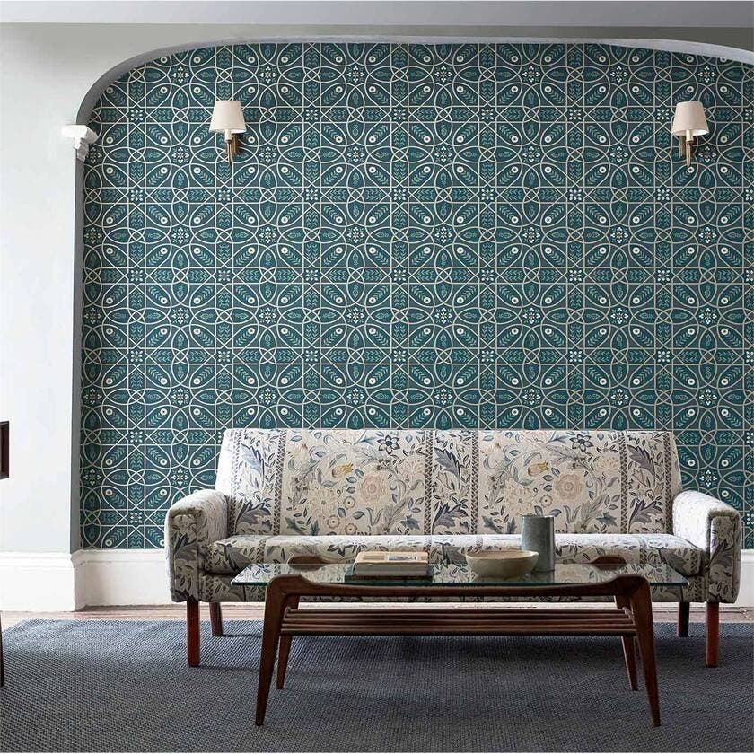 Brophy Trellis Deep Teal Melsetter Wallpapers