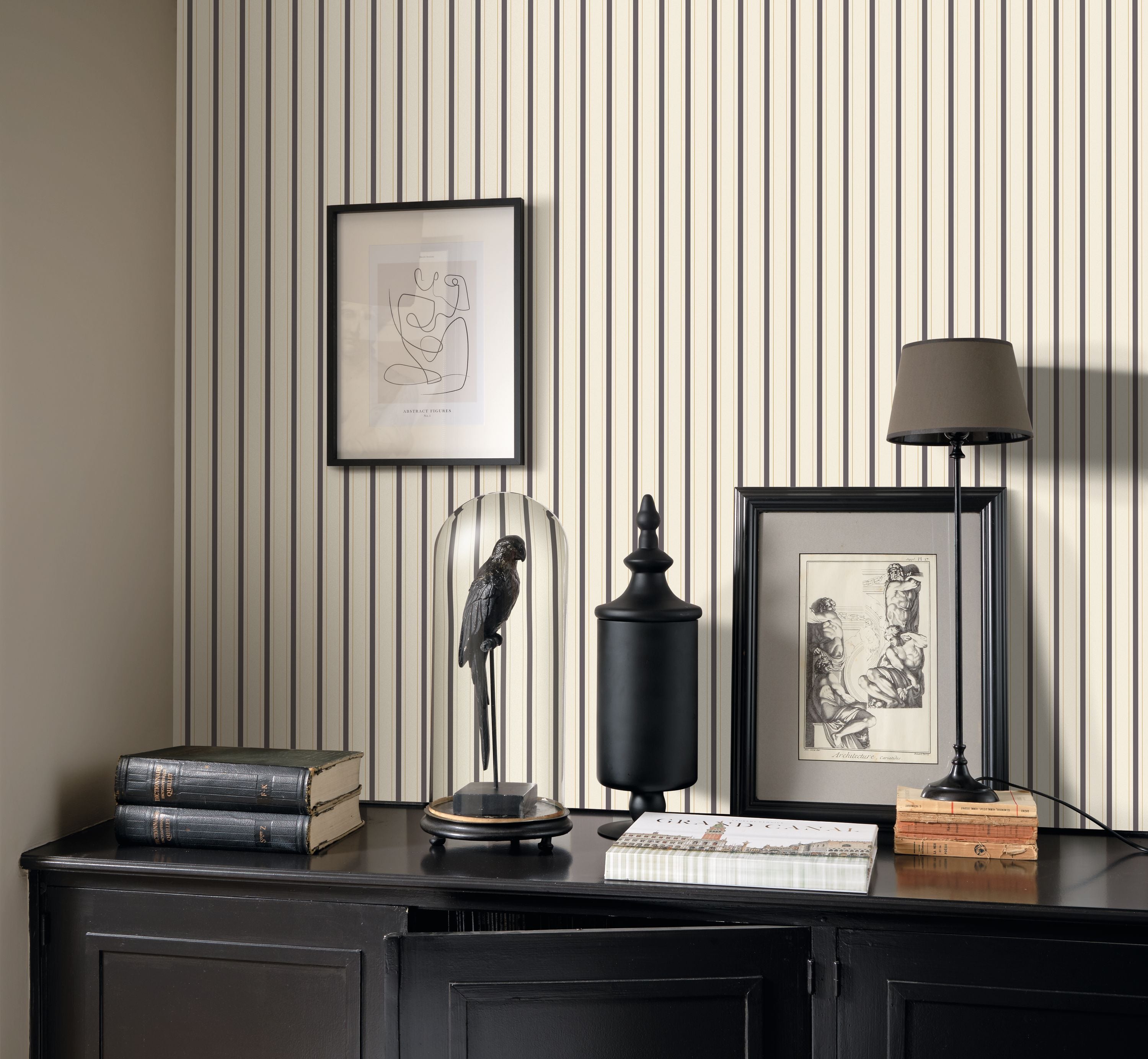 Casadeco Rayure Noir Fusain