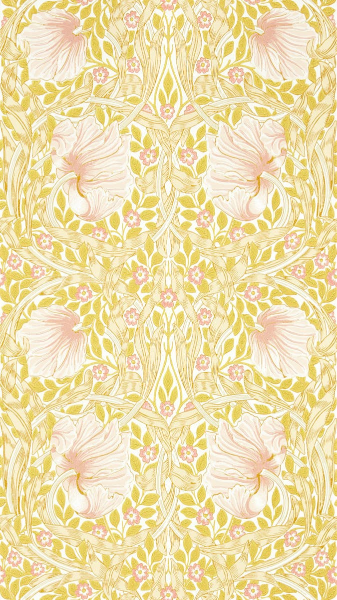 Morris & Co - Pimpernel Sunflower/Pink Simply Morris Wallpapers