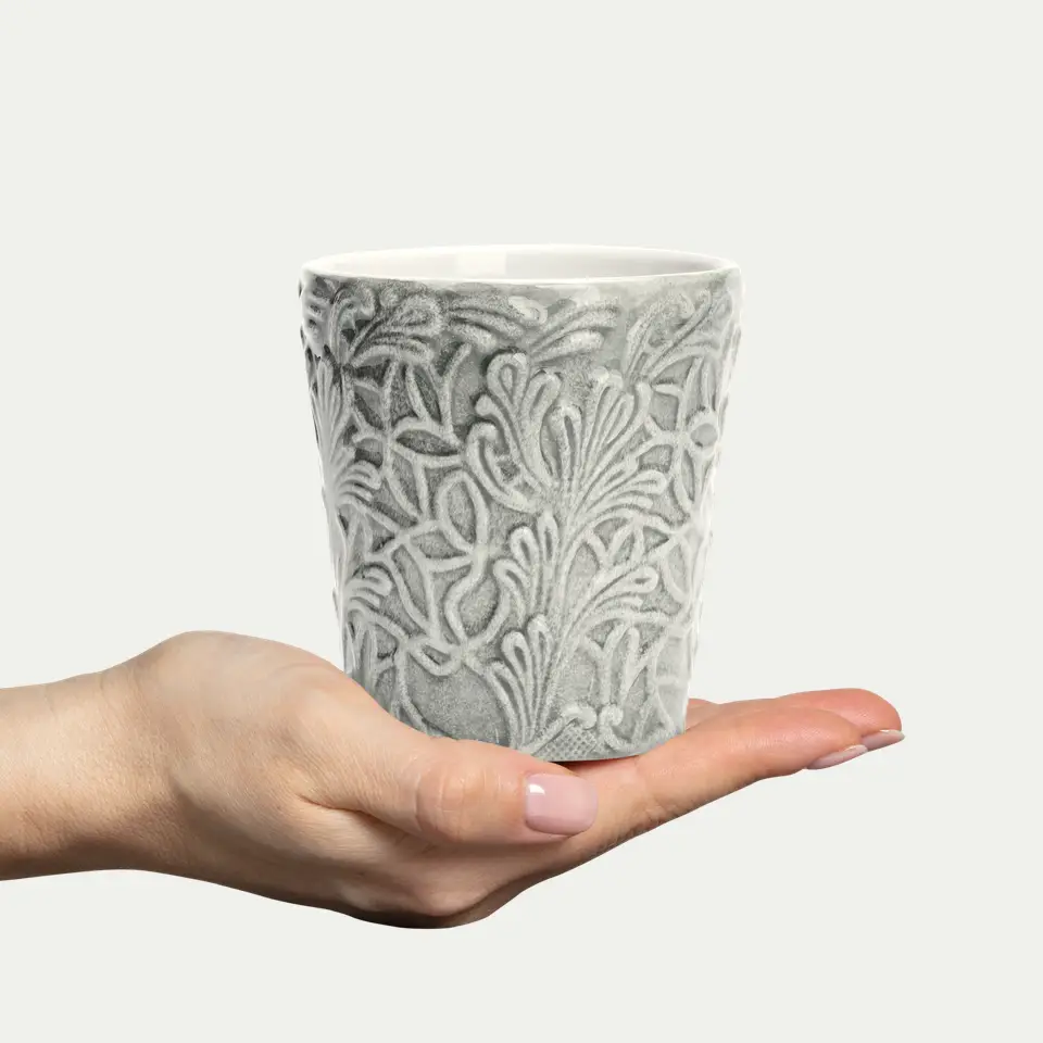 Lace Mugg 30 cl Grå