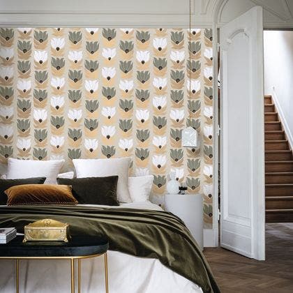 Casamance - Dauphine Grege/Vert Argil Square Jasmin