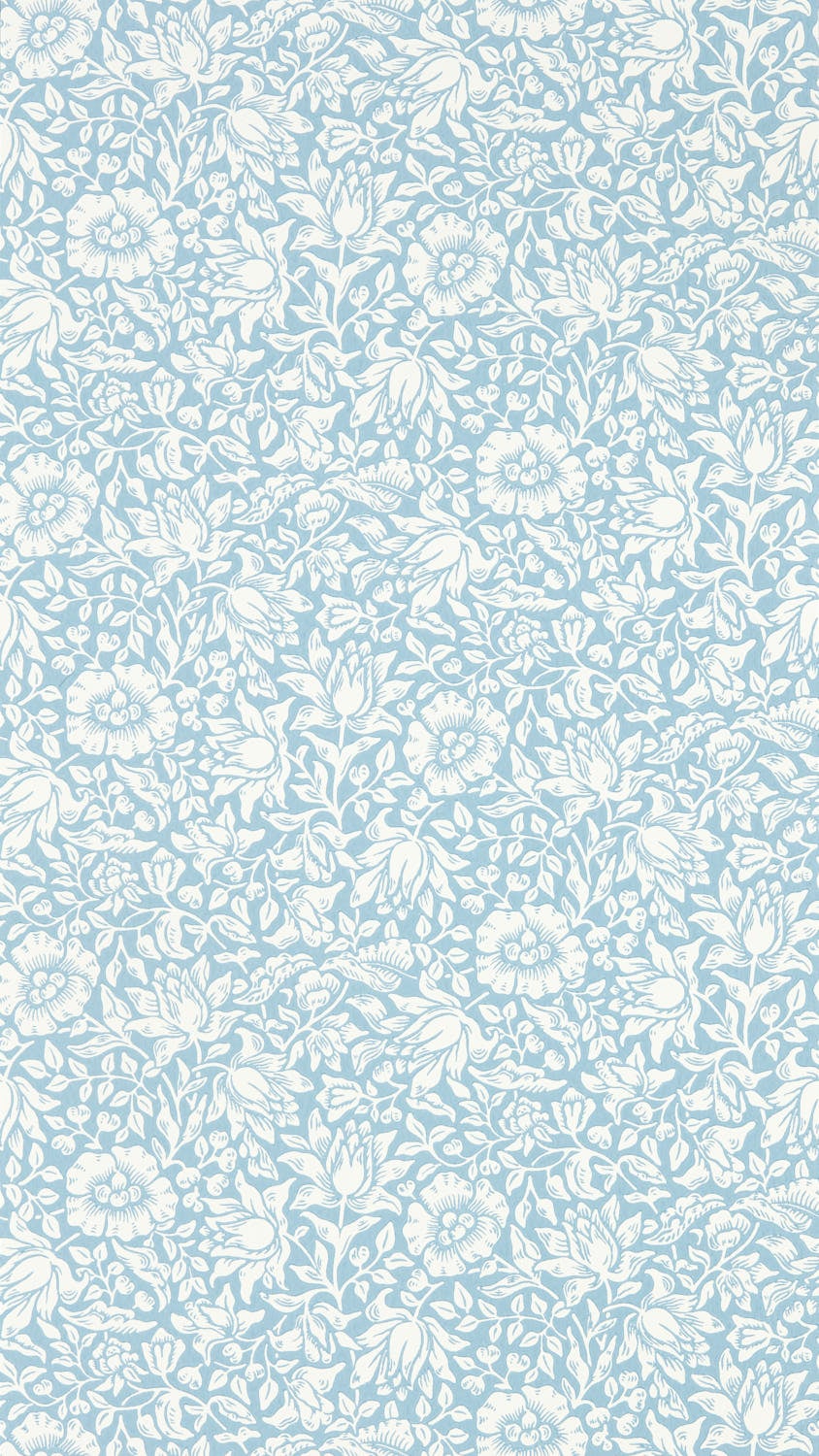 Morris & Co - Mallow Powder Blue Simply Morris Wallpapers