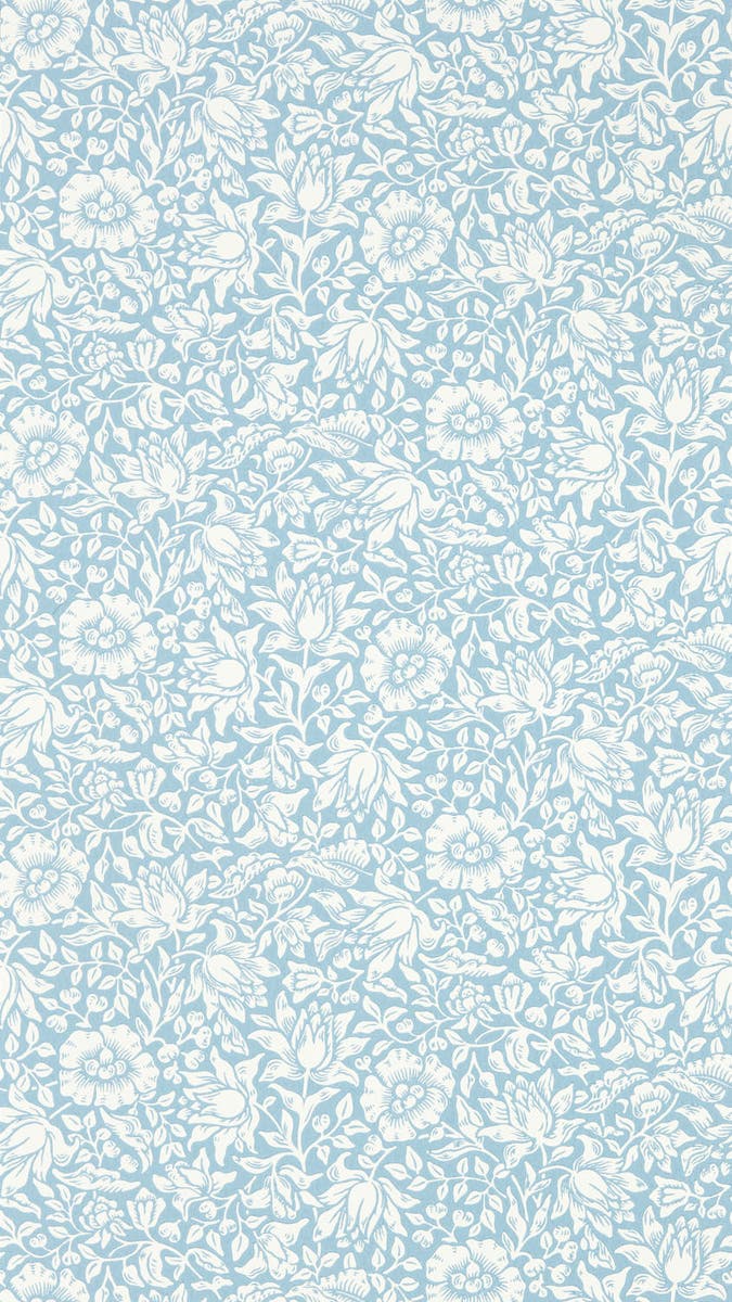 Morris & Co - Mallow Powder Blue Simply Morris Wallpapers