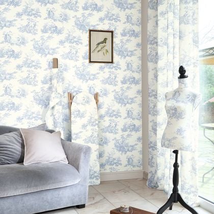 Casadeco - Scene D'Été Bleu Porcel Les Belles Toiles De Jouy