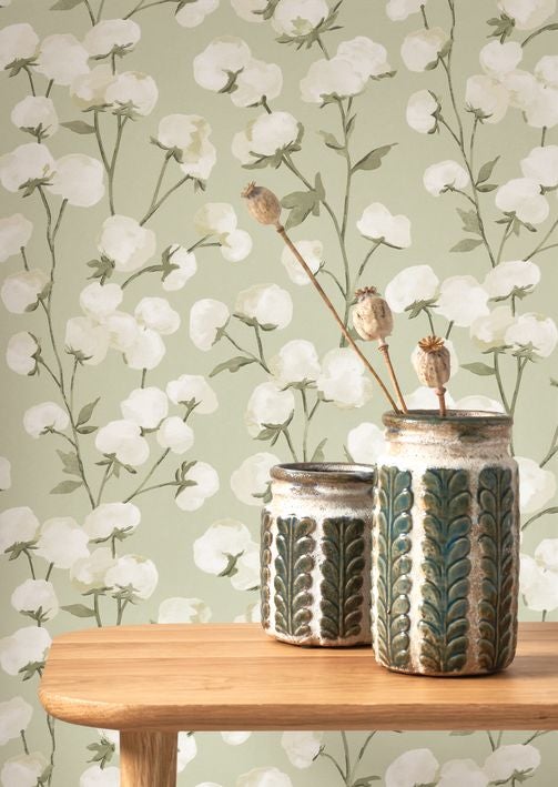 Casadeco - Cotton Flower Vert Mousse Soliflore