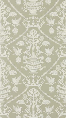Sanderson - Highgrove Damask Silver Green