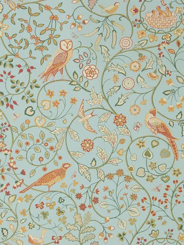 Morris & Co - Newill Peppermint Russet Melsetter Wallpapers
