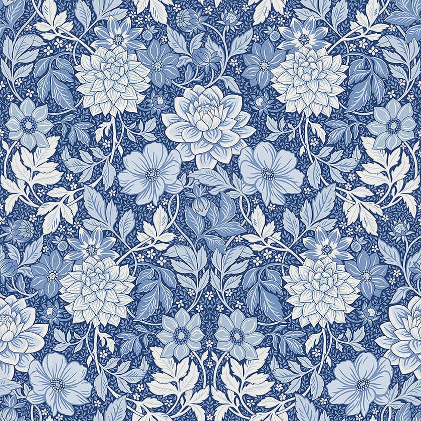 Dahlia Garden - Blue & White