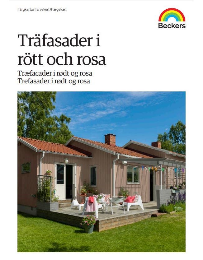 Färgkarta Träfasader i rött och rosa