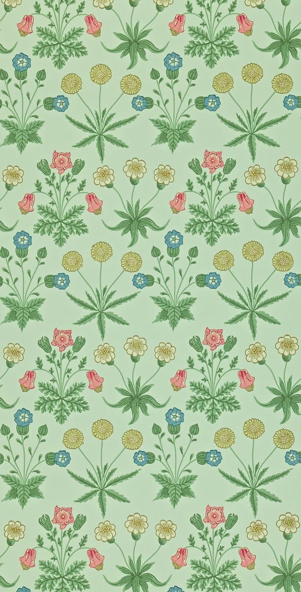 Morris & Co - Daisy Pale Green/Rose Archive II Wallpapers